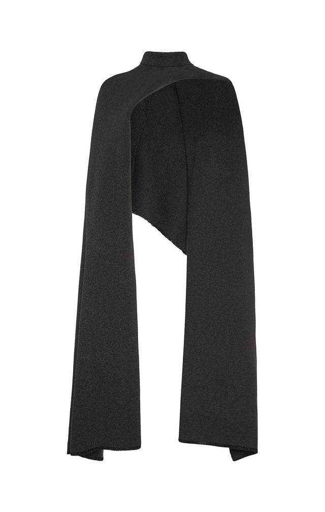 Silvery - Cashmere-Softened Metallic Poncho Scarf - Product Image