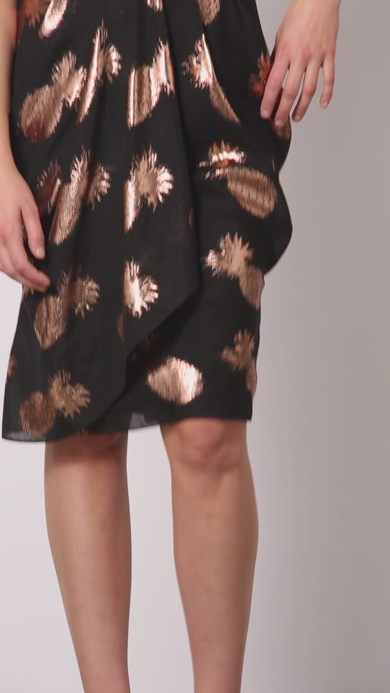 Amity - Jacquard Halter Dress - on model-video