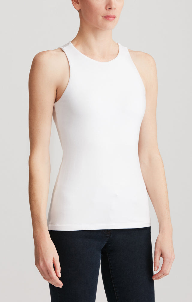 Caspian - White - Jersey Tank Top - On Model