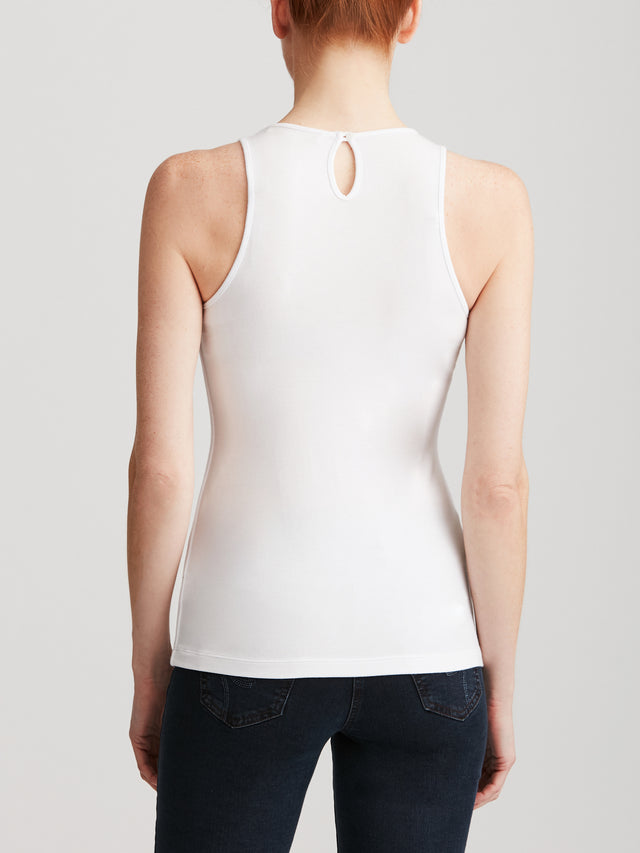 Caspian - White - Jersey Tank Top - On Model