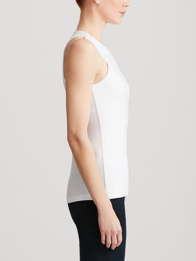 Caspian - White - Jersey Tank Top - On Model