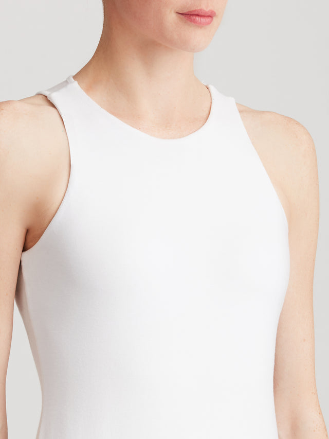 Caspian - White - Jersey Tank Top - On Model