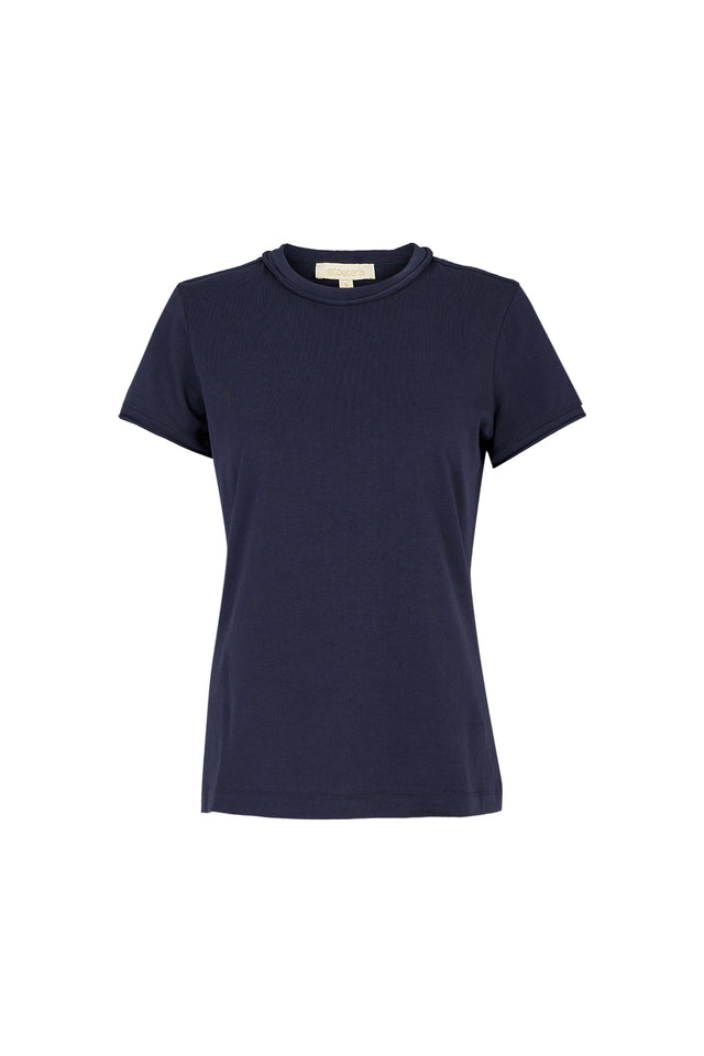 Essence Navy - Stretch Cotton Tee - Product Image