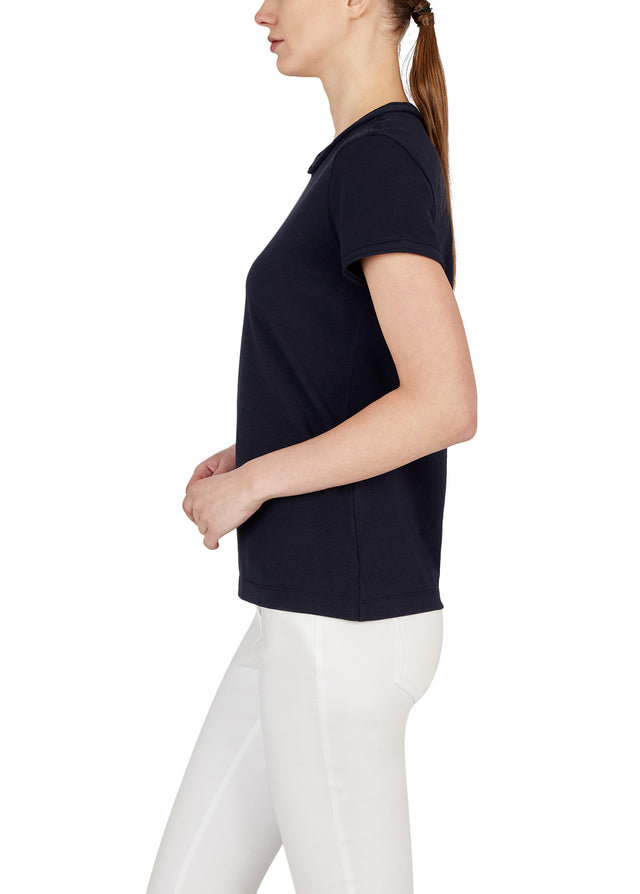 Essence Navy - Stretch Cotton Tee - On Model