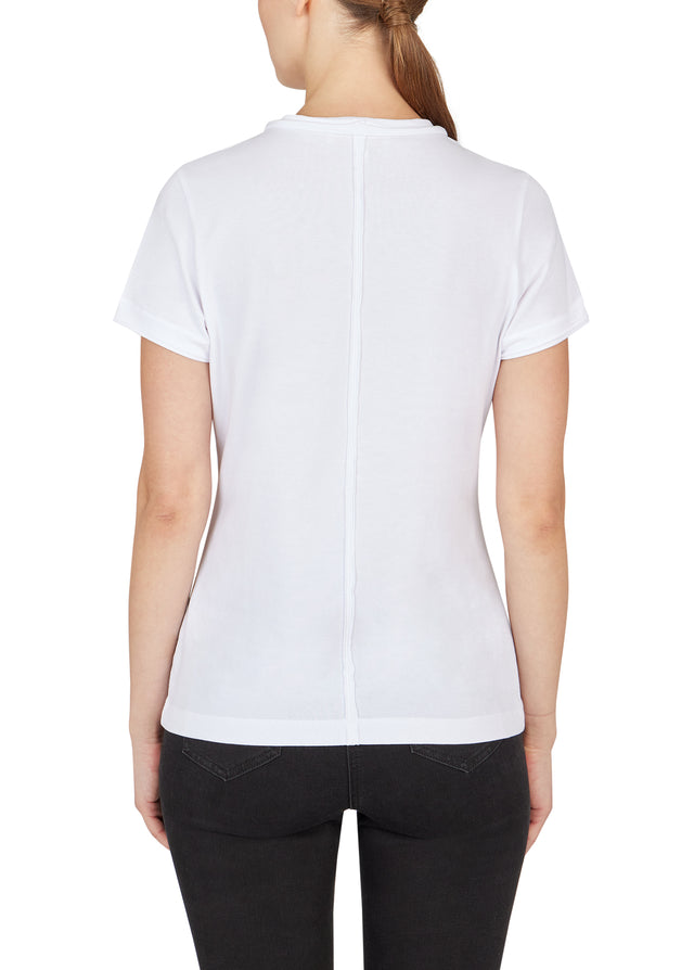 Essence White - Stretch Cotton Tee - On Model