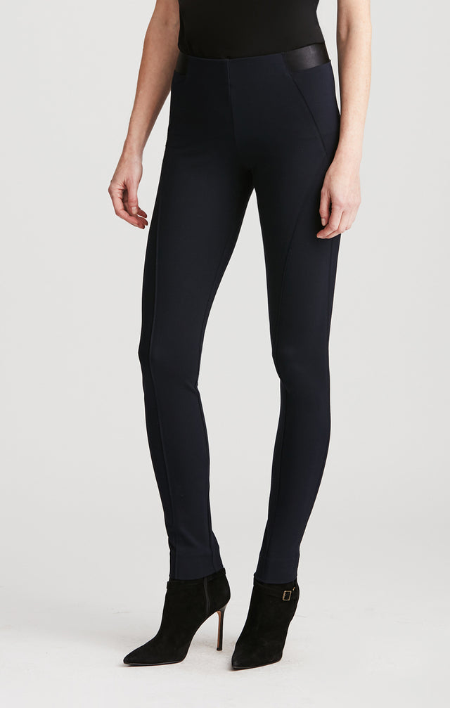 Riley - Navy - Stretch Ponte Leggings - On Model