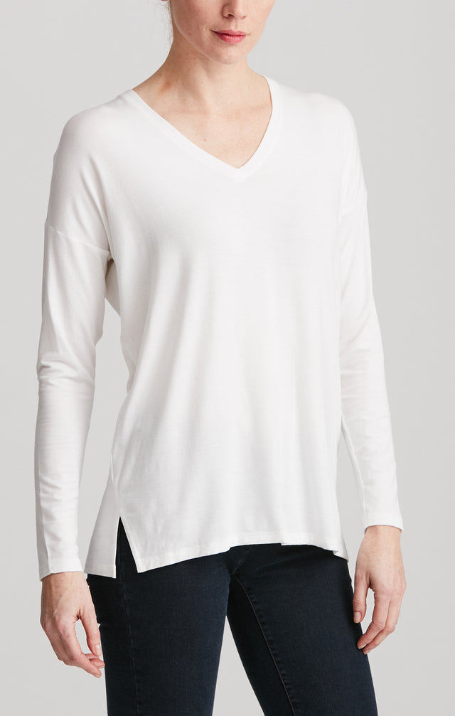 Silo - White - Modal Boyfriend Tee - On Model