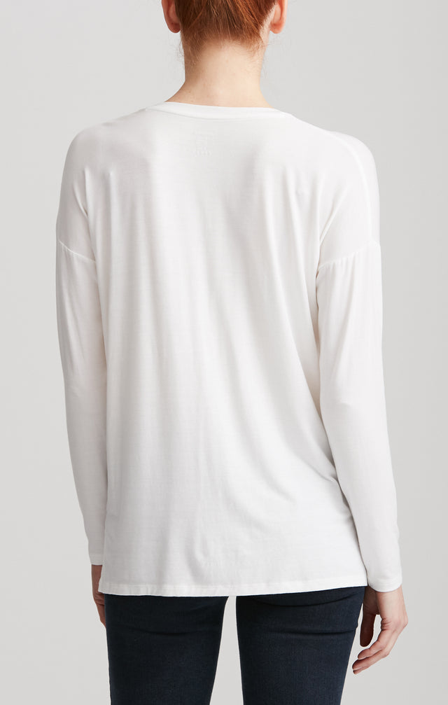 Silo - White - Modal Boyfriend Tee - On Model