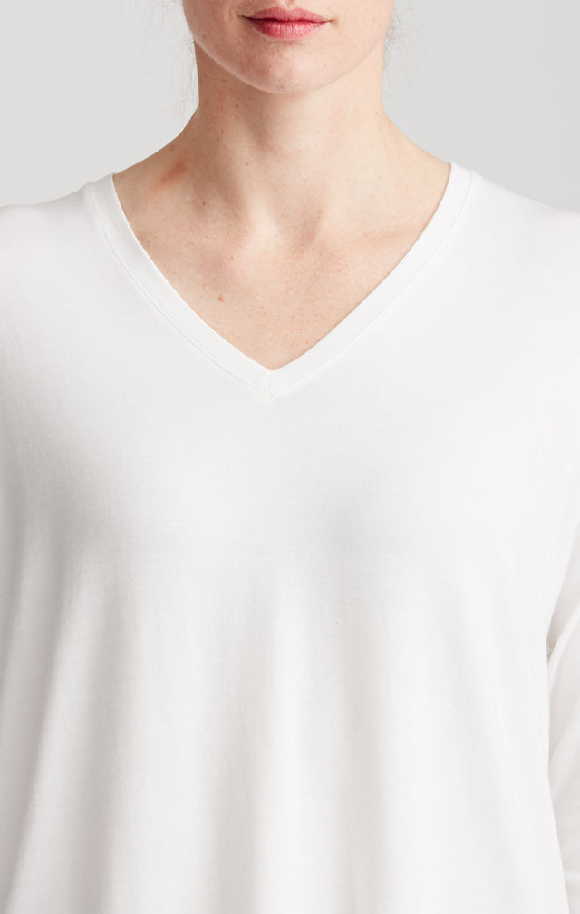 Silo - White - Modal Boyfriend Tee - On Model