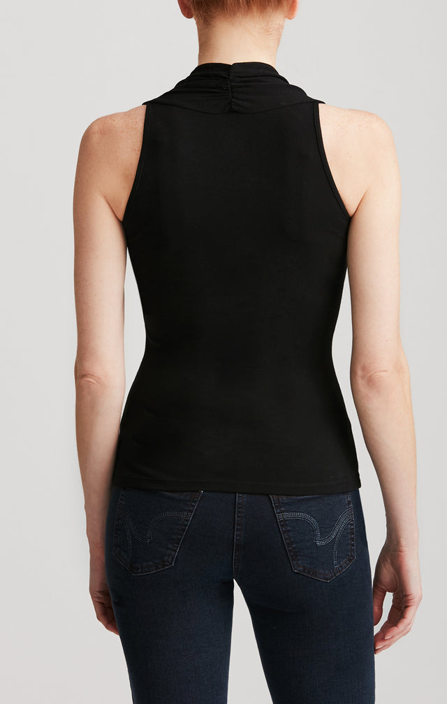 Zoom Black - Creped Knit Top - On Model