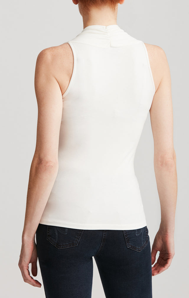 Zoom Ivory - Creped Knit Top - On Model
