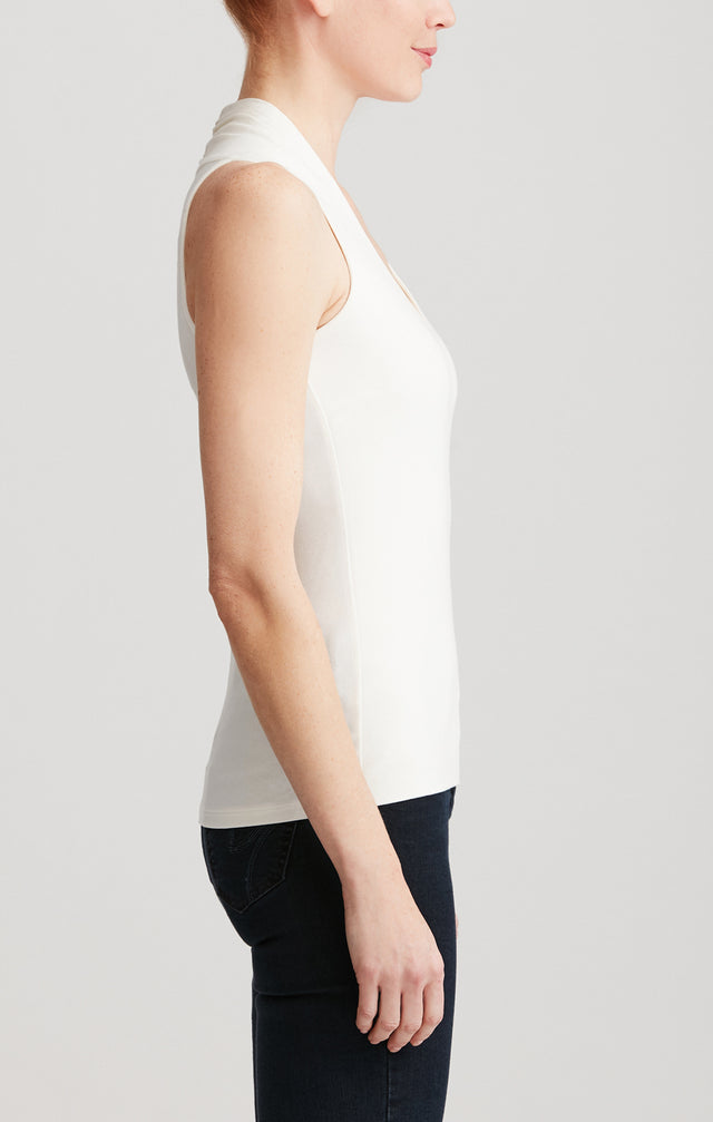 Zoom Ivory - Creped Knit Top - On Model