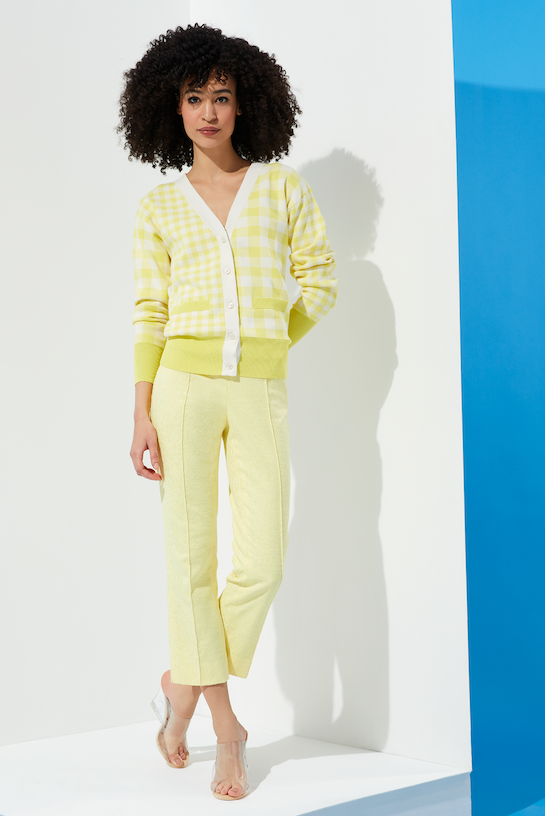 Picnic - Mixed Check Cardigan - On Model