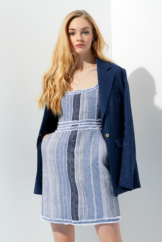 Posh - Tweed Empire Dress - On Model