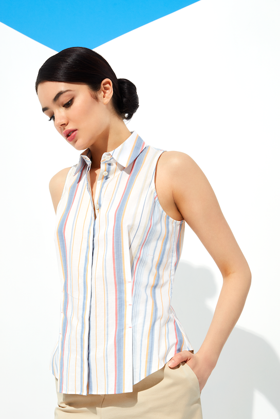 Popsicle - Portuguese Voile Blouse - On Model