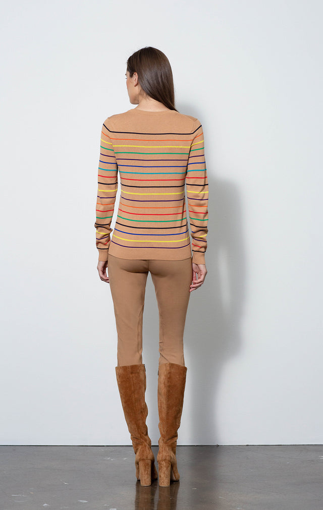 Dressage Tan - Ponte Riding Leggings - On Model - With Regis Sweater