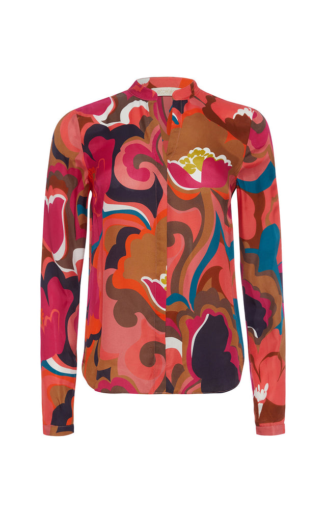 Bouquet - Silk-Rich, Floral-Print Blouse