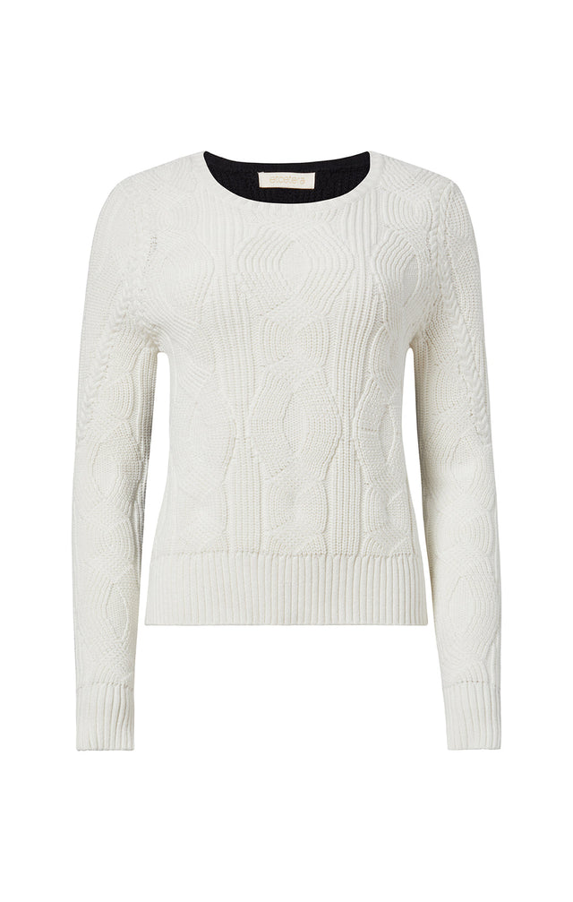 Connected - Black & White Cable Sweater