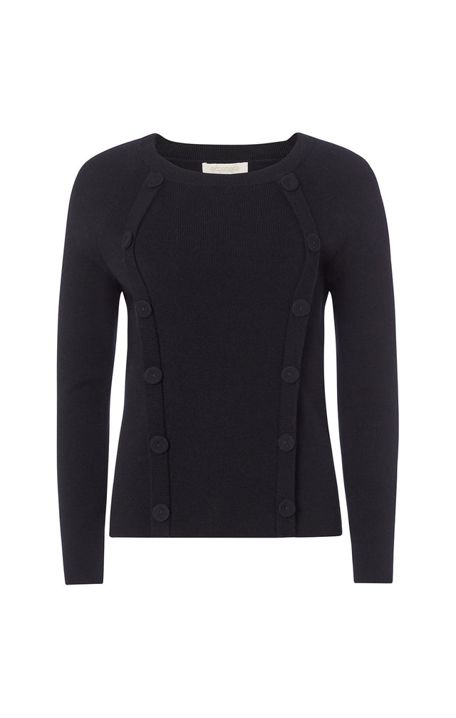 Downtown - Black Saddle Sleeve Sweater