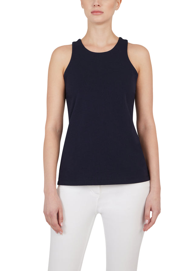 Caspian - Navy - Jersey Tank Top - On Model