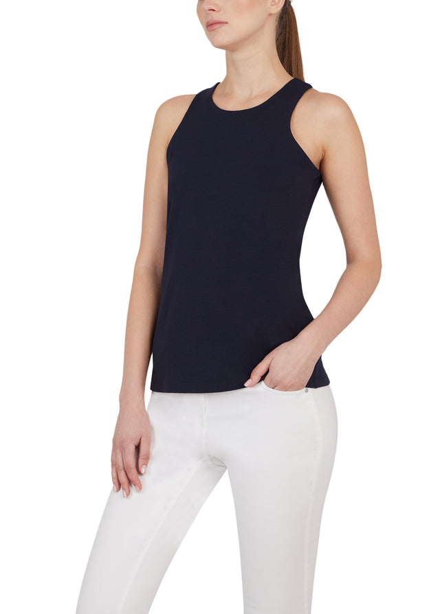 Caspian - Navy - Jersey Tank Top - On Model