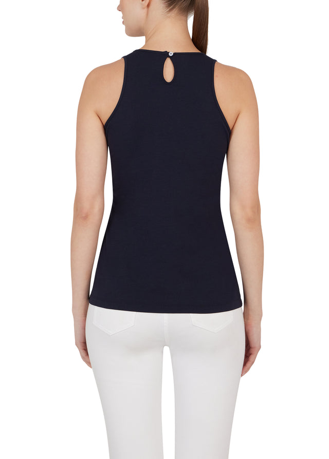 Caspian - Navy - Jersey Tank Top - On Model