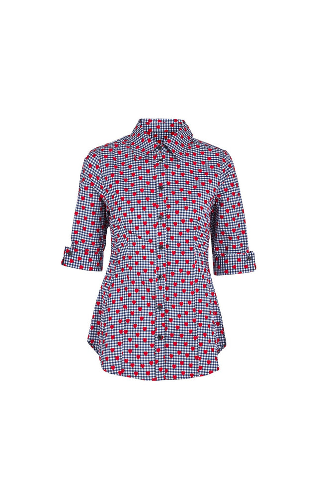 Amore - Heart-Embroidered Blouse