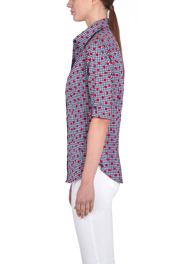 Amore - Heart-Embroidered Blouse