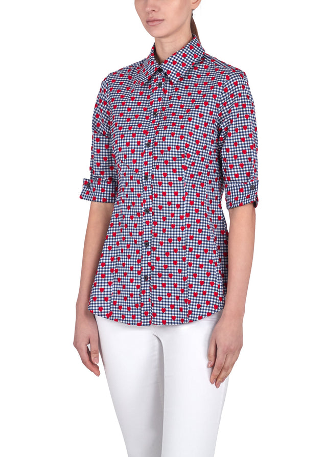 Amore - Heart-Embroidered Blouse