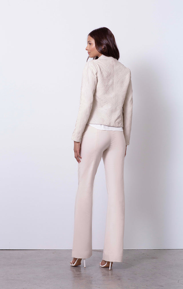 Superstar - Ribbed Leather Jacket - On Model