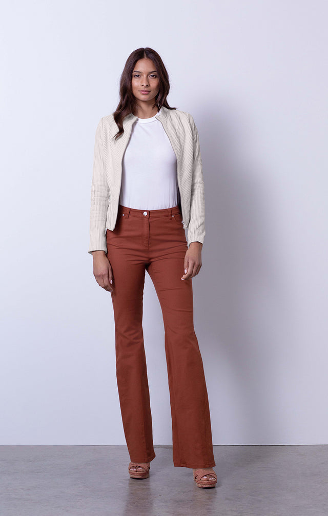 Superstar - Ribbed Leather Jacket - On Model