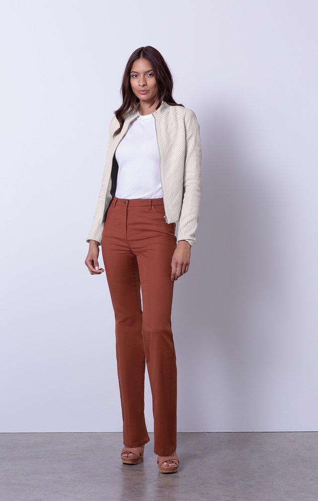 Superstar - Ribbed Leather Jacket - On Model