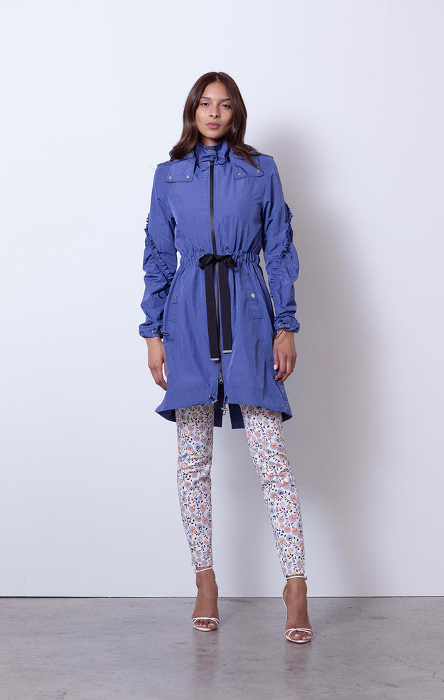 Forecast - Hooded Taffeta Raincoat - On Model