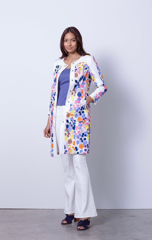 Desert Rose - Flower Print Coat - On Model