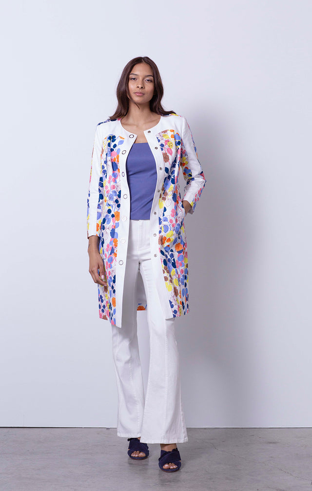 Desert Rose - Flower Print Coat - On Model