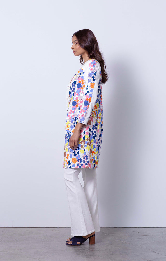 Desert Rose - Flower Print Coat - On Model