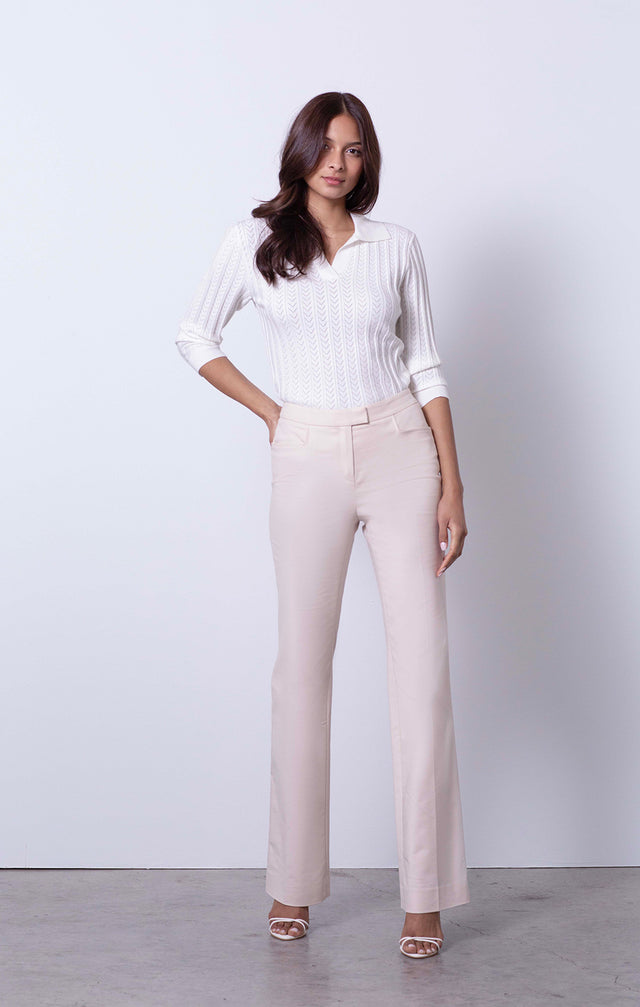 Mayfair - Sustainable Champagne Trousers - On Model