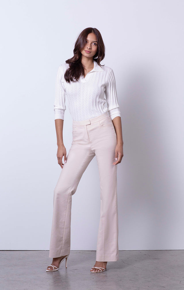 Mayfair - Sustainable Champagne Trousers - On Model
