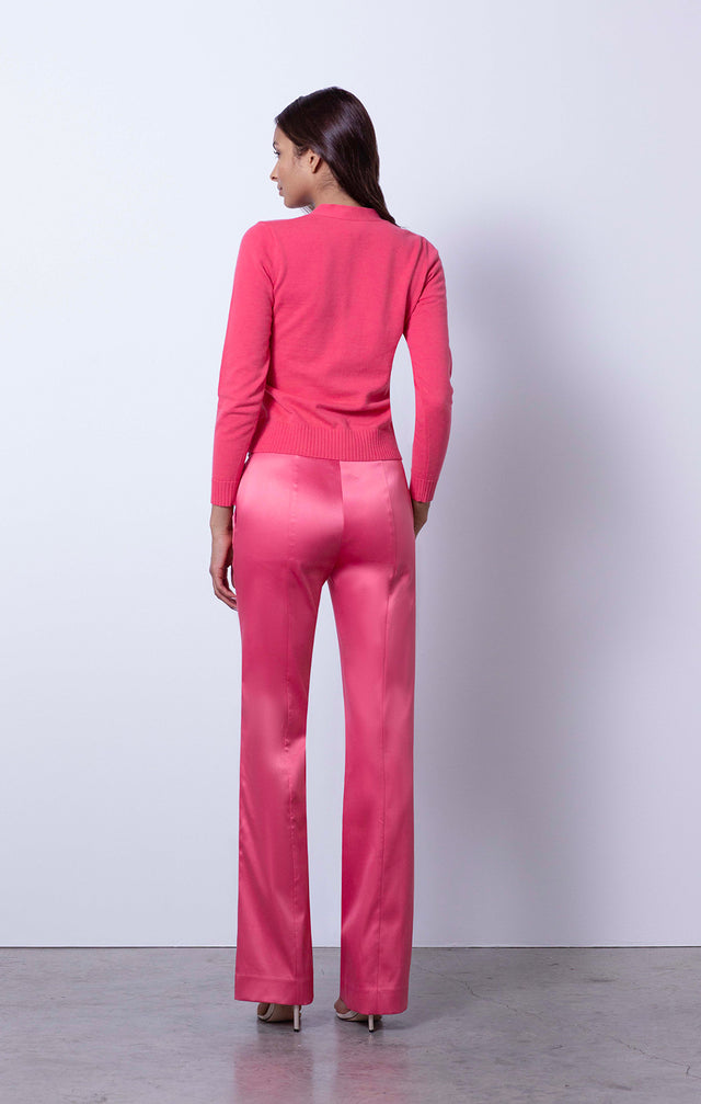Diana - Rose Duchesse-Satin Pants - On Model