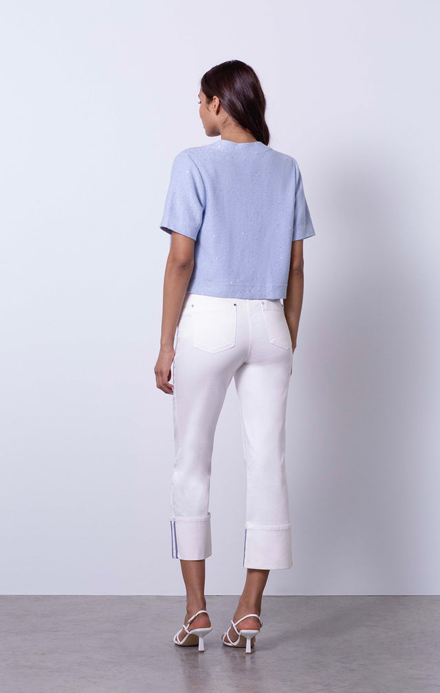 Coachella - Blue-Tipped Boyfriend Jeans - On Model