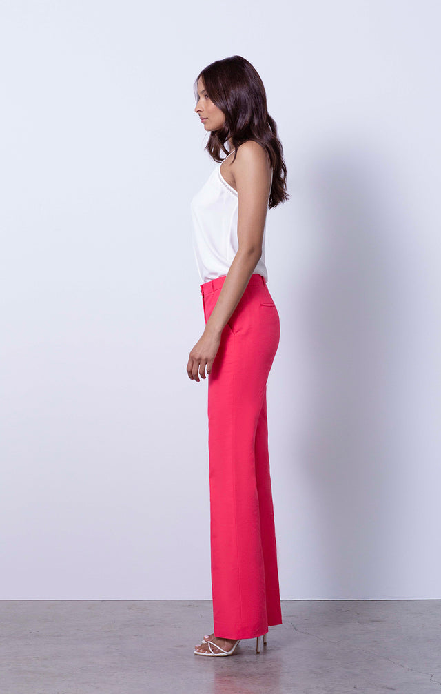 Wild Edric - Pink Stretch Double-Weave Pants - On Model