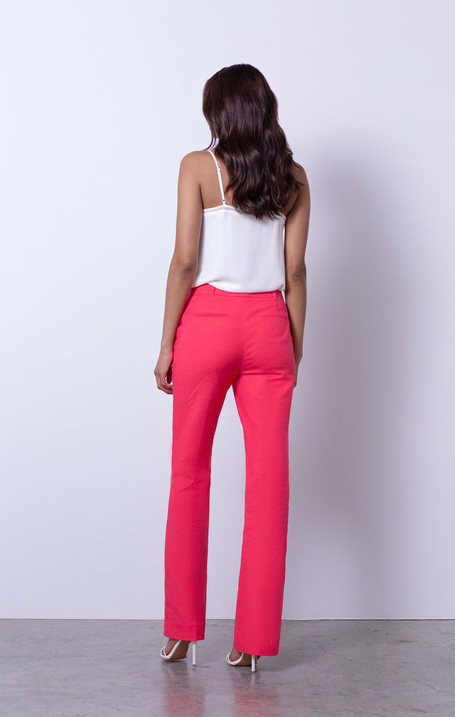 Wild Edric - Pink Stretch Double-Weave Pants - On Model