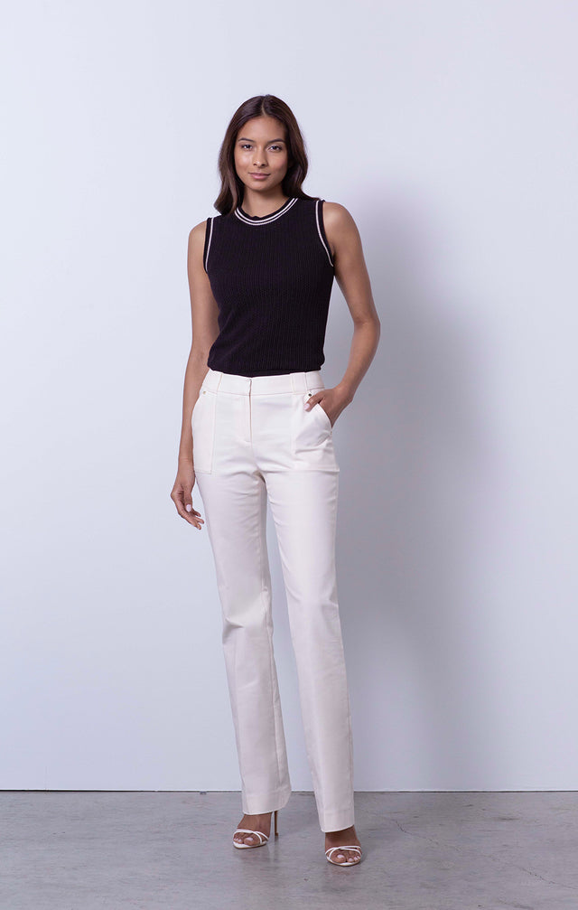 Queen's Cup - White Resort Trousers - On Model