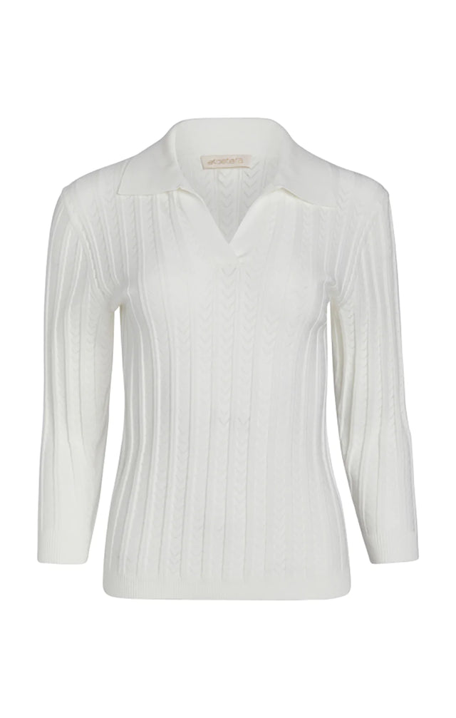 Poolside - White Polo Sweater