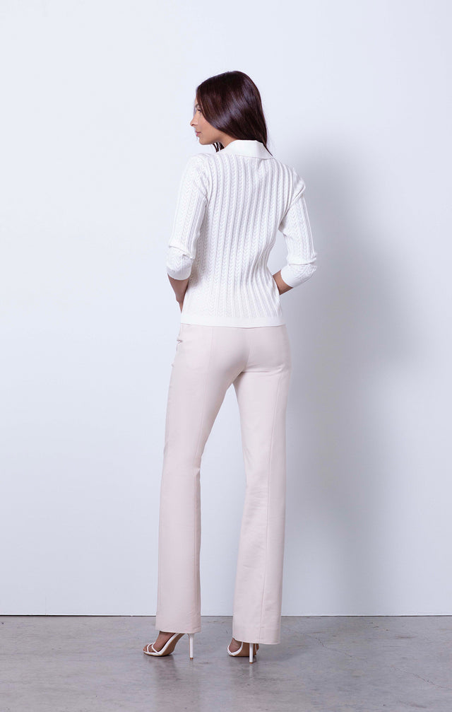 Poolside - White Polo Sweater - On Model