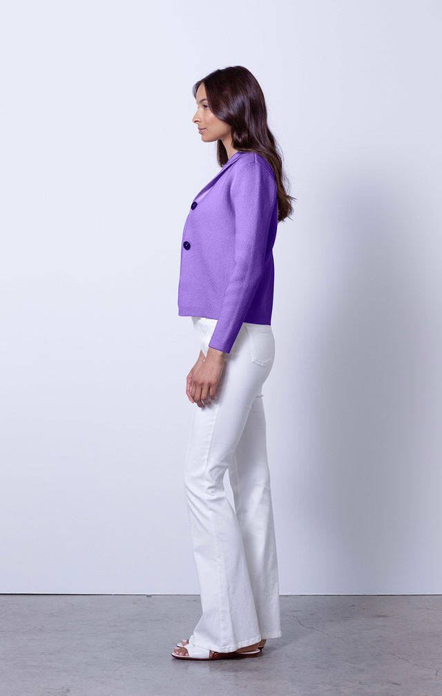 Salvia - Cropped Sweater Jacket - On Model