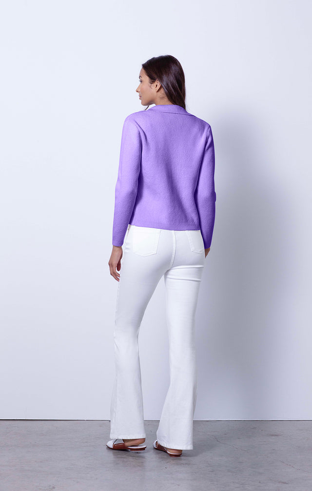 Salvia - Cropped Sweater Jacket - On Model