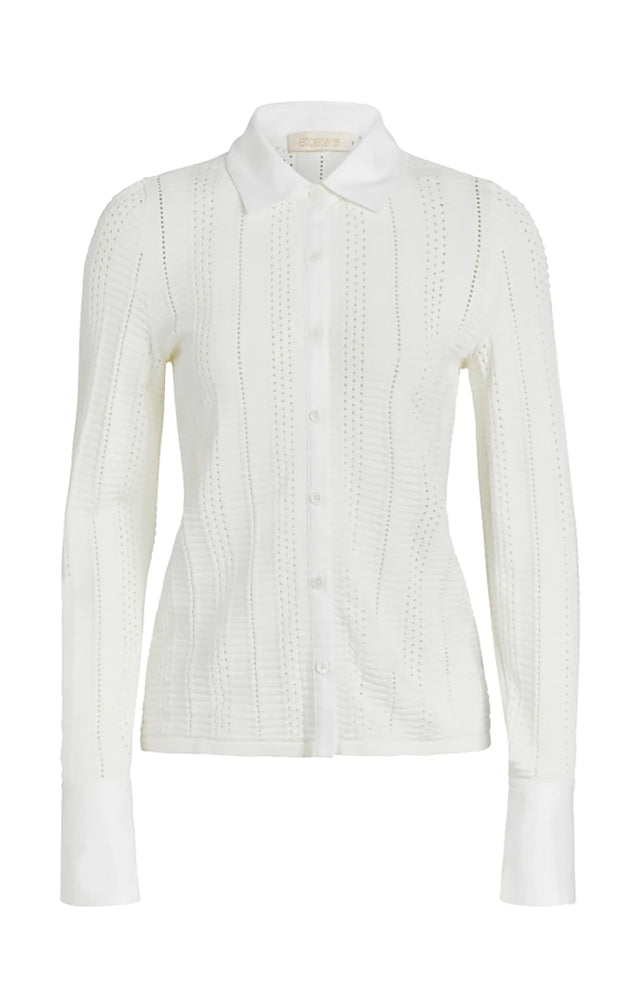 Superfan - Pointelle Shirt Sweater