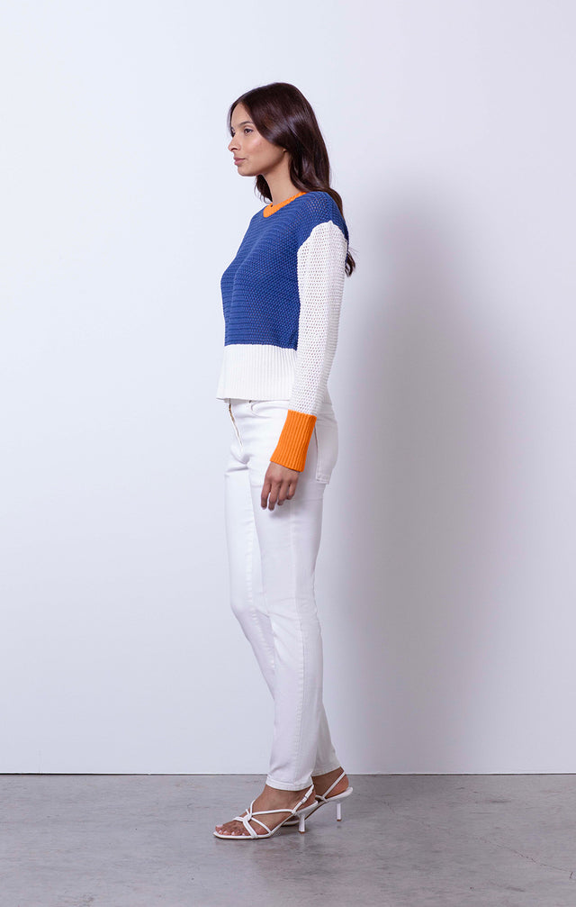 Acrisure - Sporty Cotton Colorblock Sweater - On Model