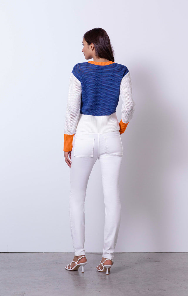 Acrisure - Sporty Cotton Colorblock Sweater - On Model